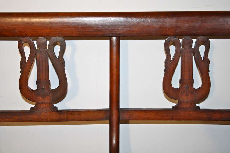 19th Century Italian Swan Lyre Klismos Settee and Side Chair