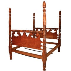 Sheraton Tiger Maple Four Poster Bed