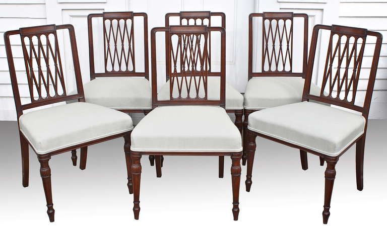 George III Set of 8 Sheraton Dining Chairs