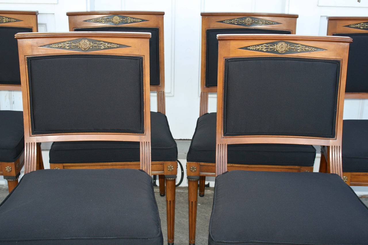 EIGHT French Consulat Style Dining Chairs In Excellent Condition In Woodbury, CT