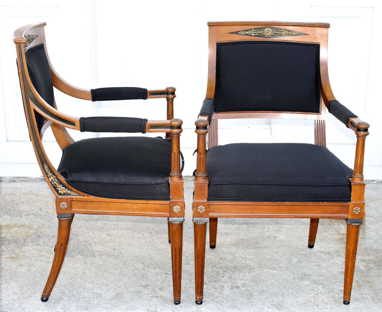 Forged EIGHT French Consulat Style Dining Chairs