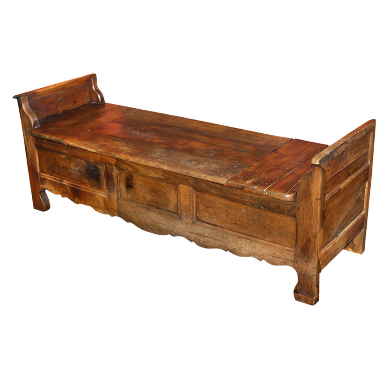 French Oak Coffered Bench