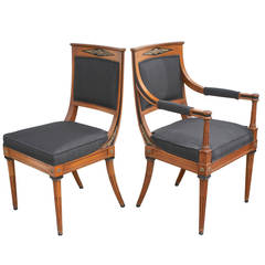 Vintage EIGHT French Consulat Style Dining Chairs