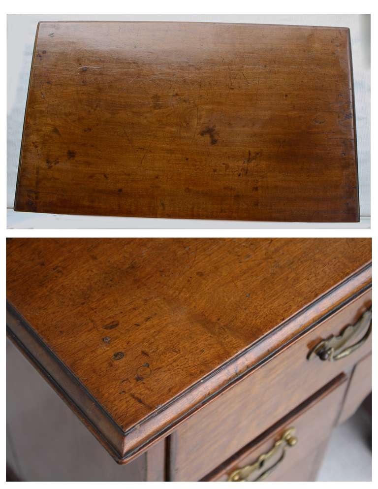 Hand-Carved George II Walnut Kneehole Desk For Sale