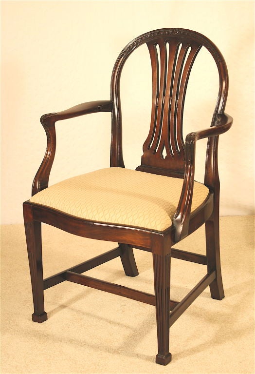 Set of 8 Gillows Hepplewhite Manner Dining Chairs