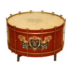 Antique 'East End' Long Island Parade Drum Low Table