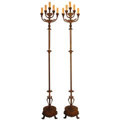 PAIR American Art Nouveau Torchieres