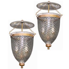 Antique PAIR English Regency Bell Jar Lamps - #1