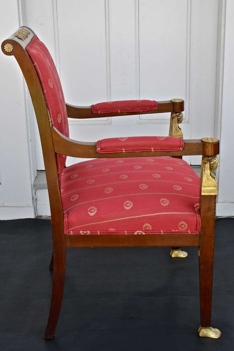 American First Empire Revival 'Egyptian' Armchair