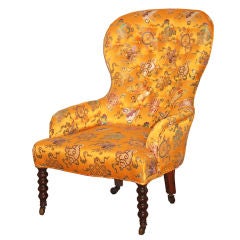 Antique American Tufted Slipper Chair