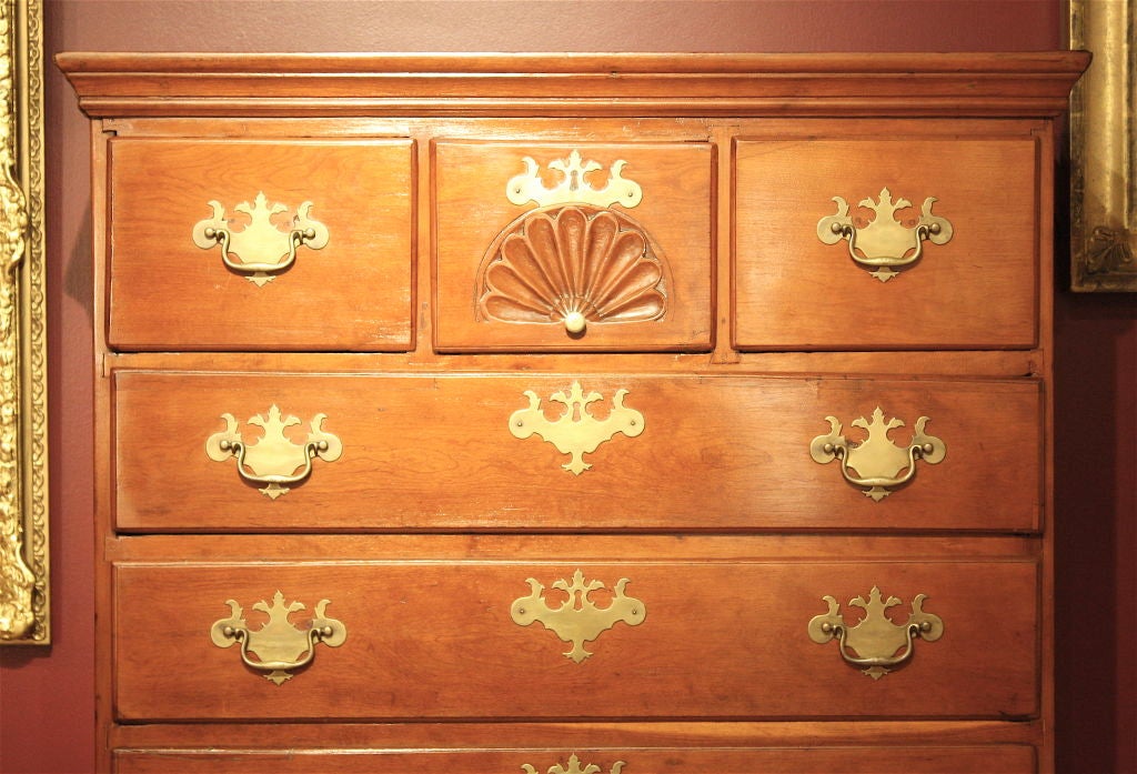 Connecticut River Valley Queen Anne Cherry Highboy In Good Condition In Woodbury, CT