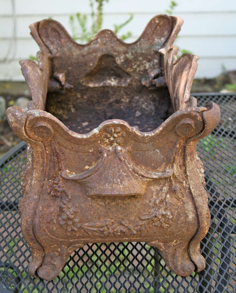 19th Century French Rococo Revival Cast Iron Jardiniere For Sale