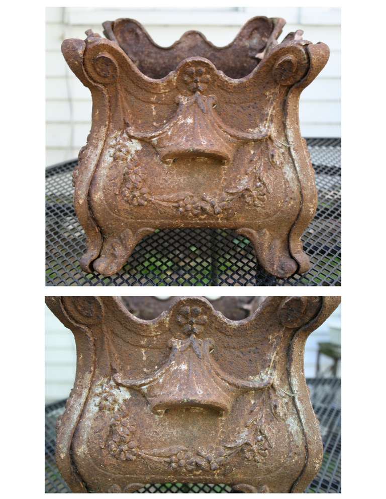 French Rococo Revival Cast Iron Jardiniere For Sale 1