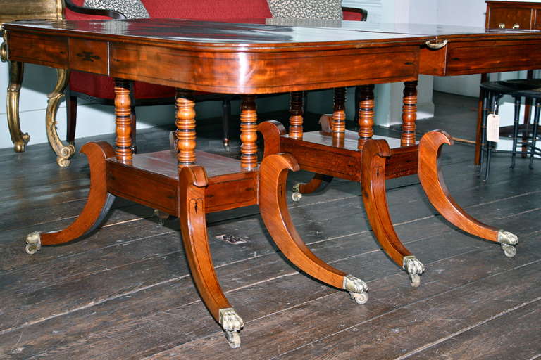 Regency Double Pedestal Sheraton Manner Dining Table 3