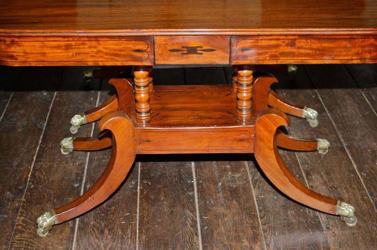 Regency Double Pedestal Sheraton Manner Dining Table 2