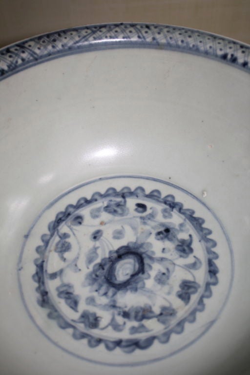 Chinese Blue & White Large Quianlong Period Provincial Bowl 2