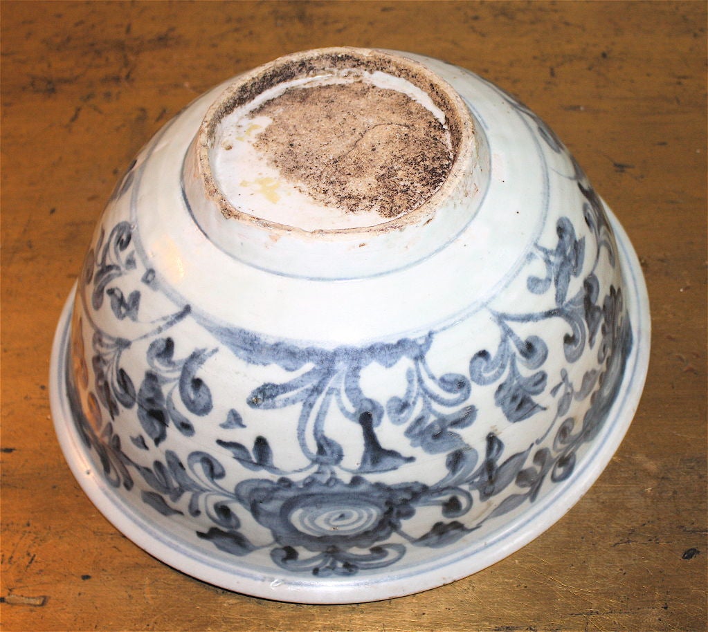 Chinese Blue & White Large Quianlong Period Provincial Bowl 4