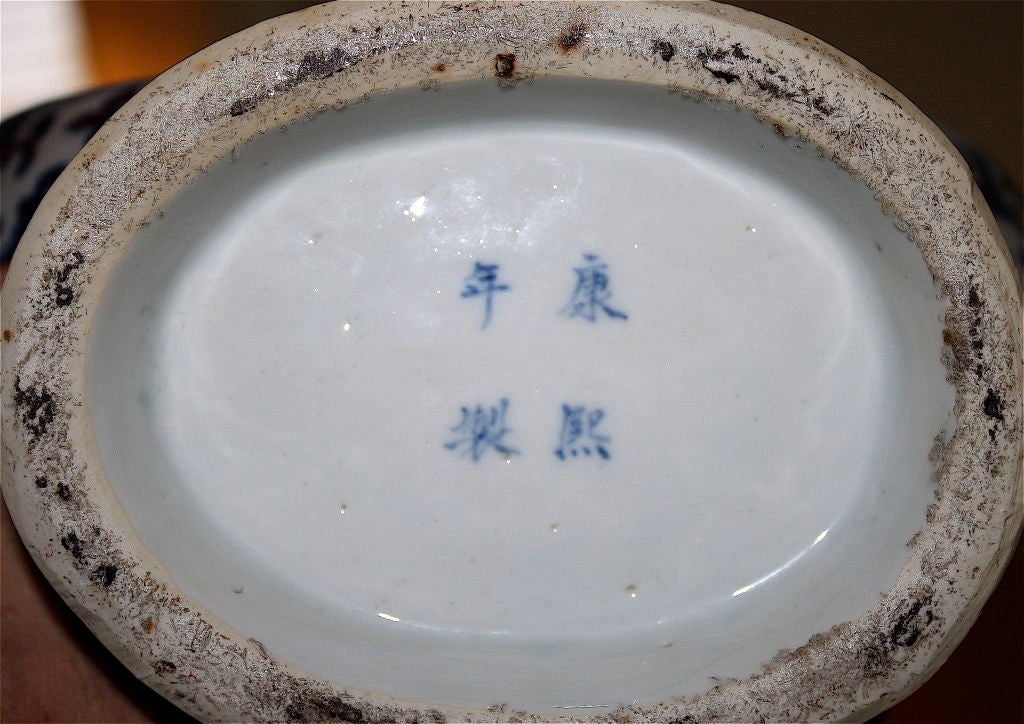 Chinese Export Blue & White Pilgrim or Moon Flask 6