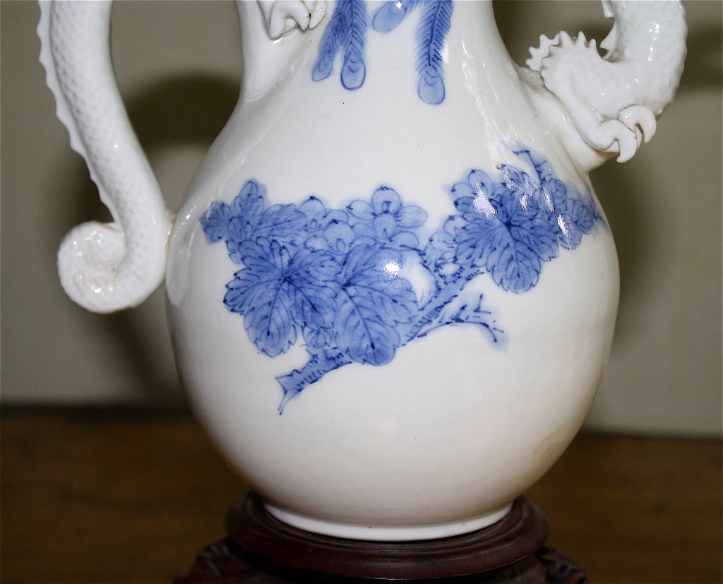 19th Century Blue & White Hirado Porcelain Ewer