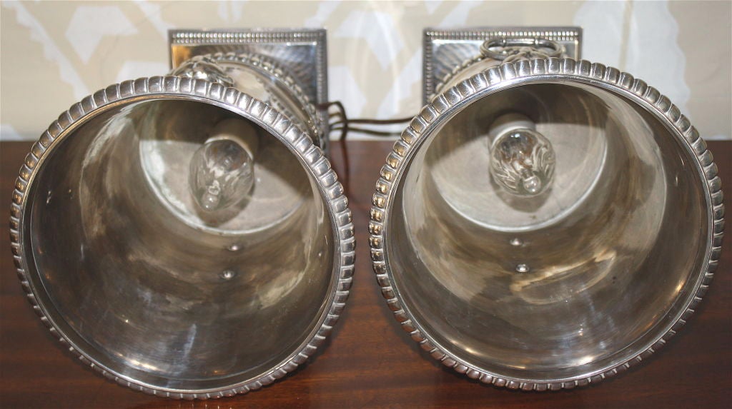 PAIR Sheffield Bottle Cooler Up-Lights In Good Condition For Sale In Woodbury, CT