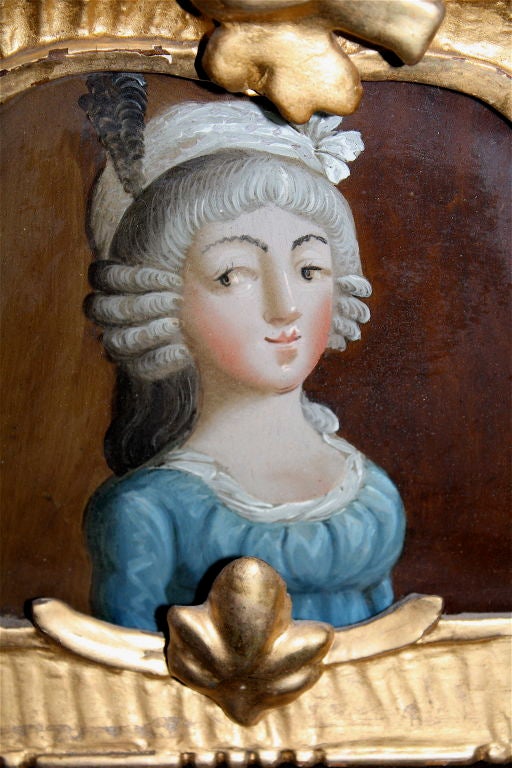 Finnish Nordic Rococo Eglomise Crested Mirror