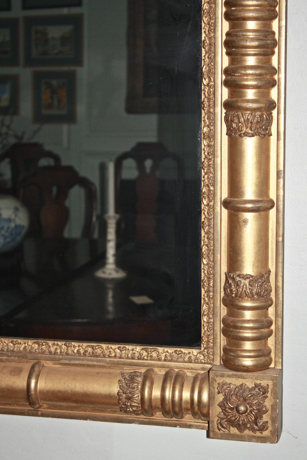 American Classical Giltwood Pier or Overmantle Mirror For Sale 1