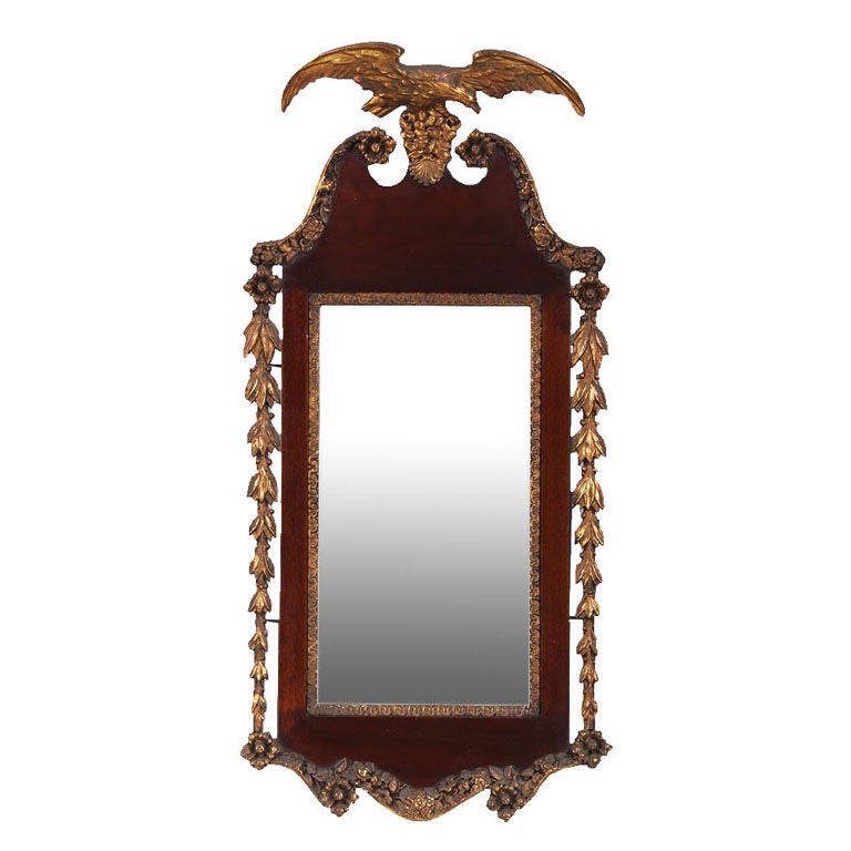 American Chippendale Revival Eagle Crested Mirror