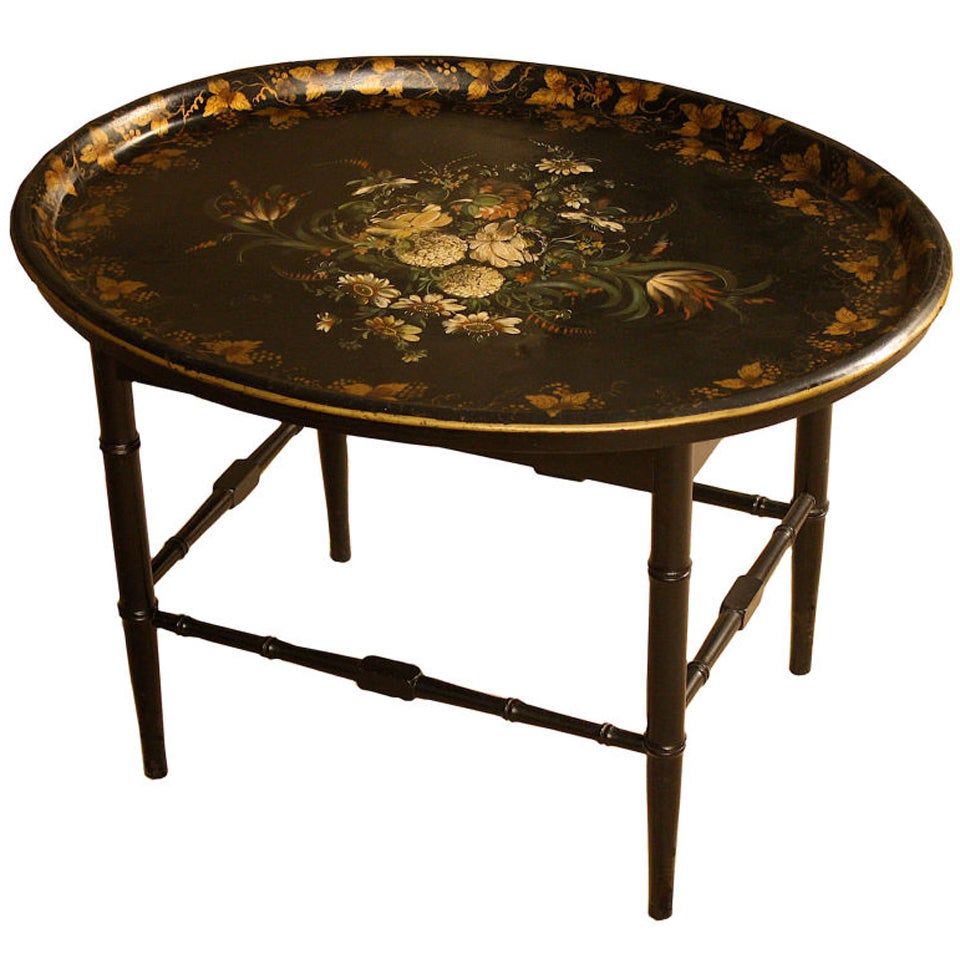 American Toleware Tray on Stand