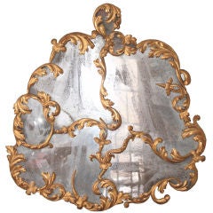 Italian Rococo Carved Gilt Wood Overmantle Mirror