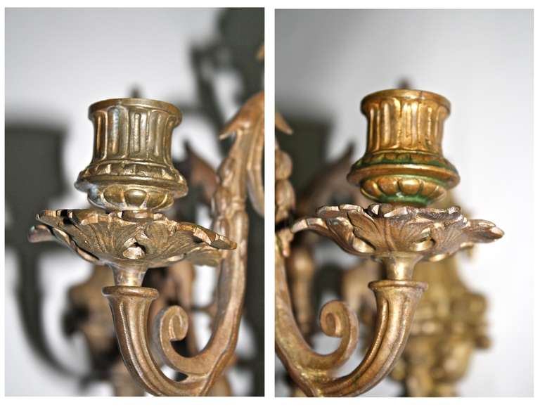 PAIR Neoclassical Revival Five-candle Girandoles - Astor Provenance For Sale 3