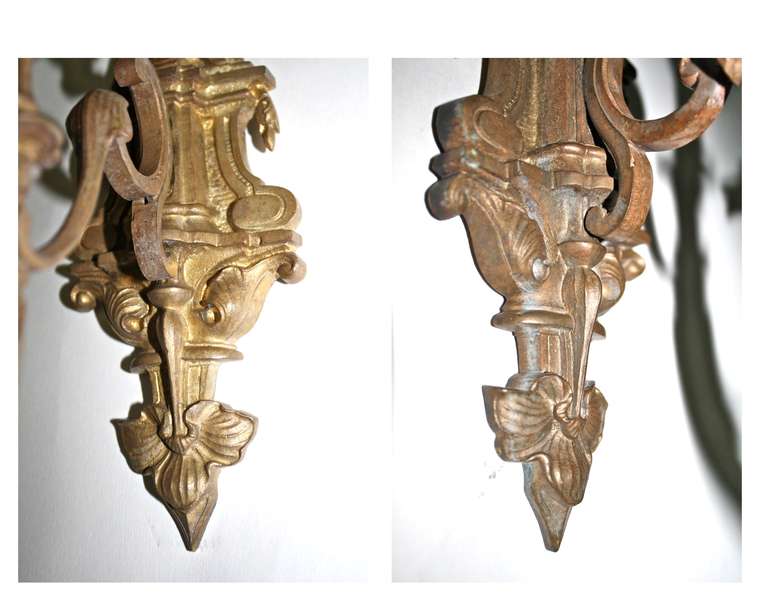 Ormolu PAIR Neoclassical Revival Five-candle Girandoles - Astor Provenance For Sale