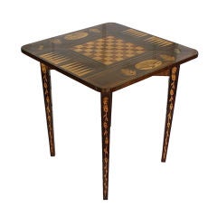 Antique Marquetry Inlaid 'Handkerchief Fold' Games or Corner Table