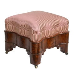 Antique American Classical Turreted Serpentine Ottoman Footstool