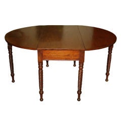 American Sheraton Oval Drop-Leaf Dining Table