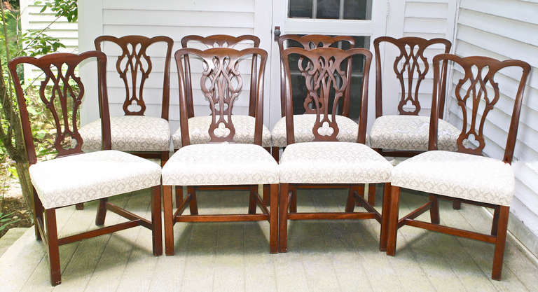 Set of 10 American Chippendale Revival Dining Chairs In Good Condition In Woodbury, CT