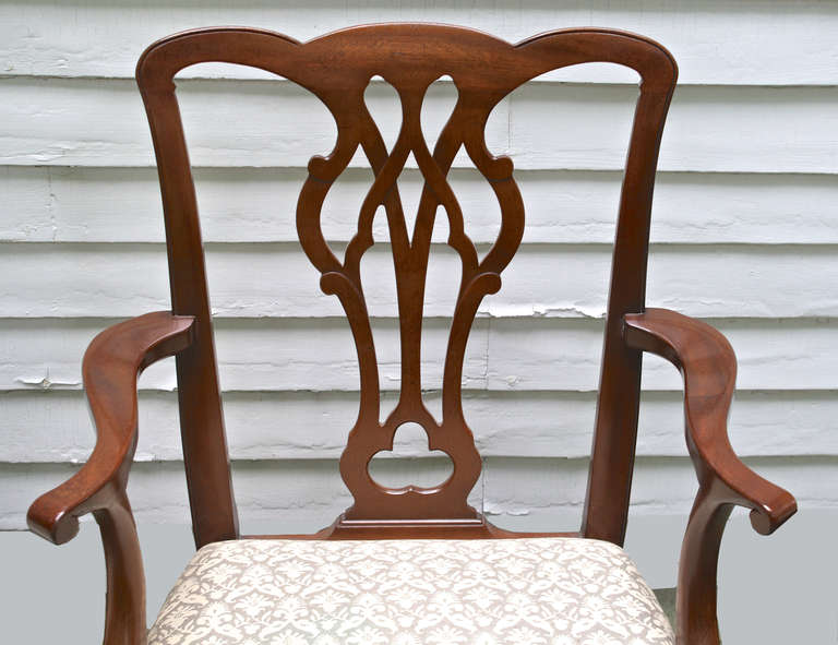 Set of 10 American Chippendale Revival Dining Chairs 1