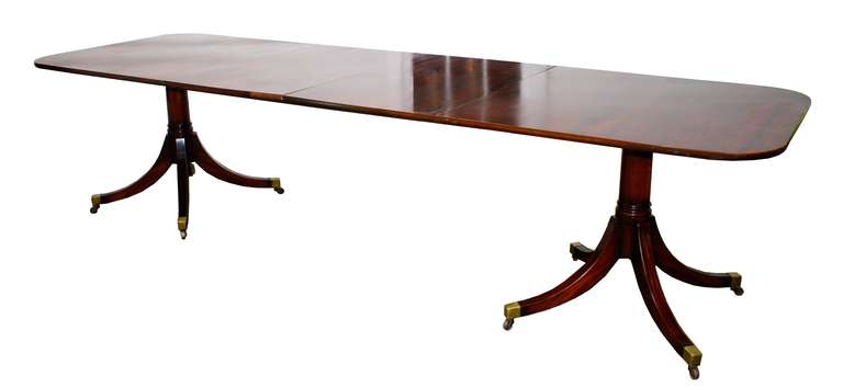 American Federal Revival Double Pedestal Dining Table