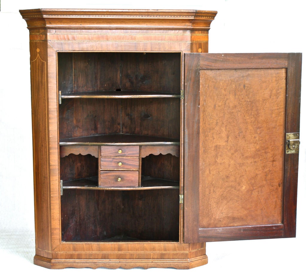 Scottish Hepplewhite Wall-Mounted Corner Cabinet