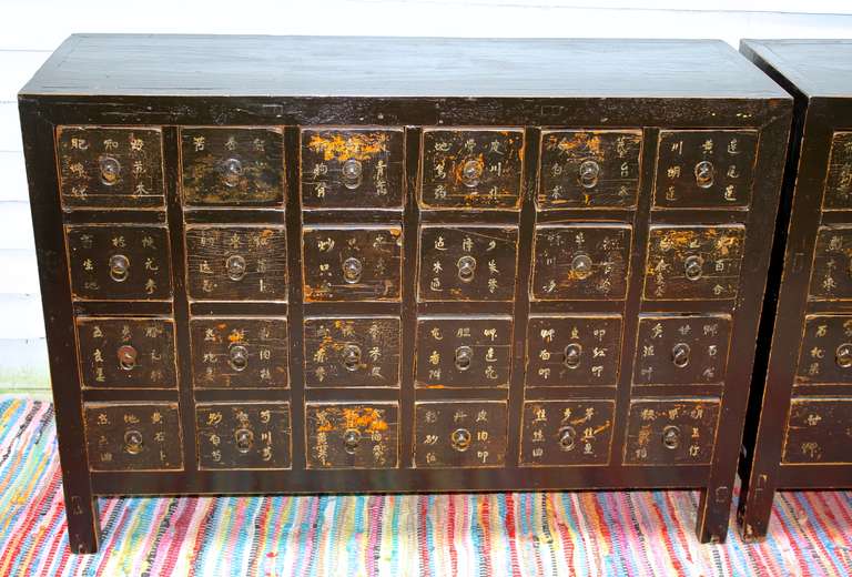 Country PAIR of Chinese Jiangxi Province Apothecary Chests