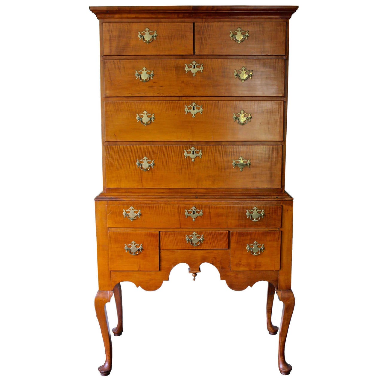 Newport Queen Anne Tiger Maple Highboy Christopher Townsend Newport Queen Anne Tiger Maple Highboy Christopher Townsend For