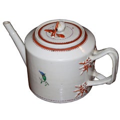 Antique Chinese Export Porcelain 'Pineberry' Finial Teapot