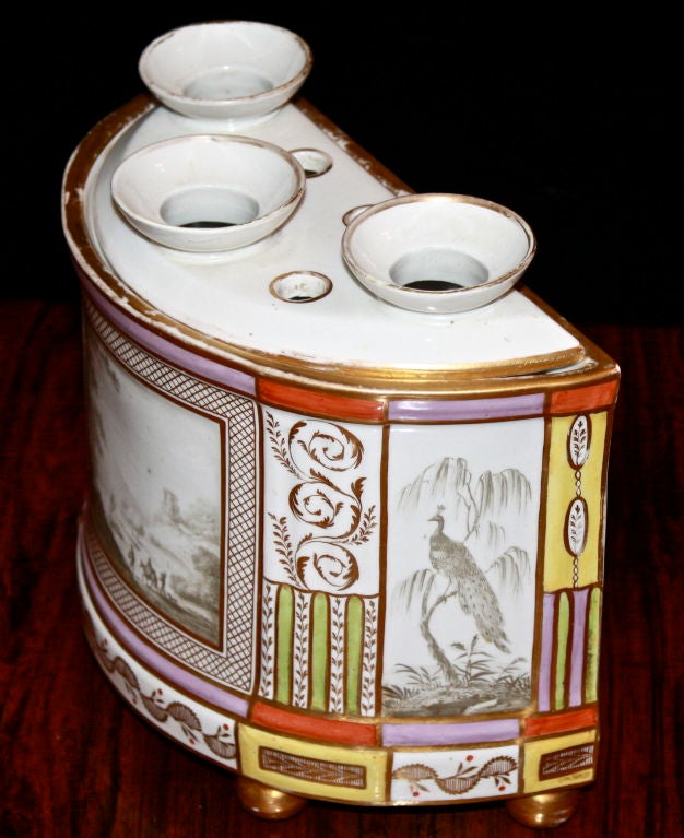 George III Chamberlain's of Worcester Demilune Crocus Pot For Sale