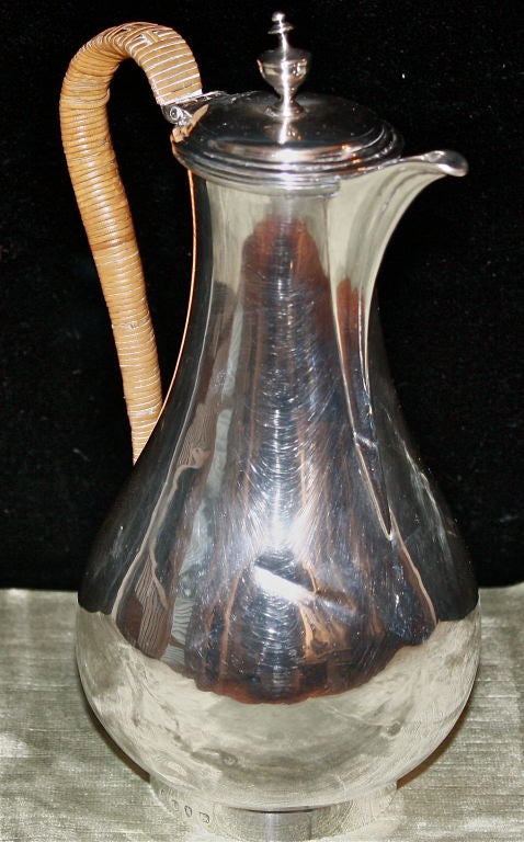 Hand-Crafted George III Sterling Silver Coffee Pot For Sale