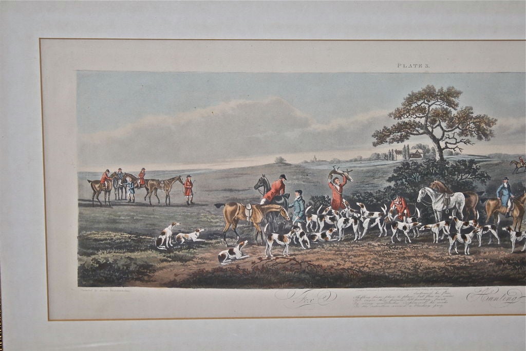 A matted and framed original hand colored Sutherland engraving, painted by Dean Wolstenholme (1757-1837); and published by R. Ackermann (1764-1834) of Eclipse Sporting Gallery,  101 Regent Street,  London.
