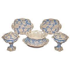 Staffordshire Parian Bisque Porcelain Fruit Service 12