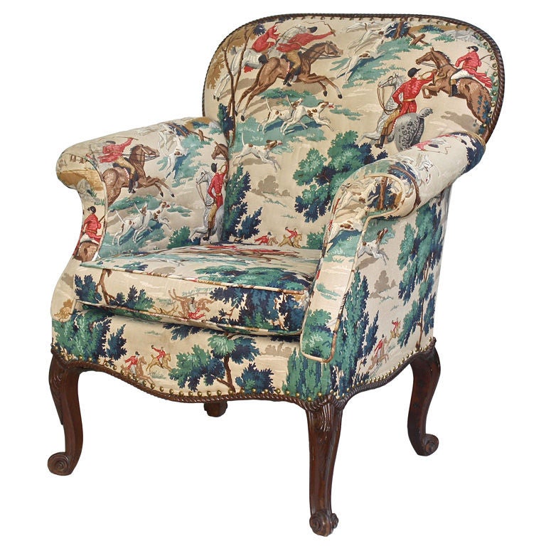 English Chippendale Manner Bergere