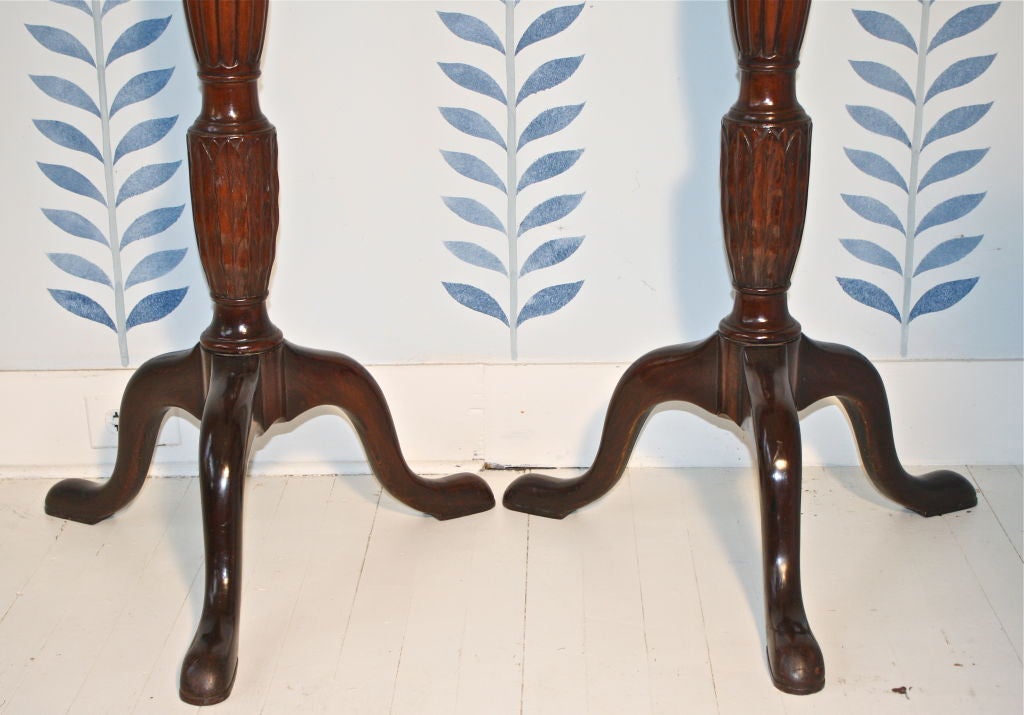 PAIR Oversized Sheraton Tripod Torcheres or Jardiniere Stands 3