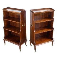 Pair Rosewood 'Dwarf' Book Trolleys