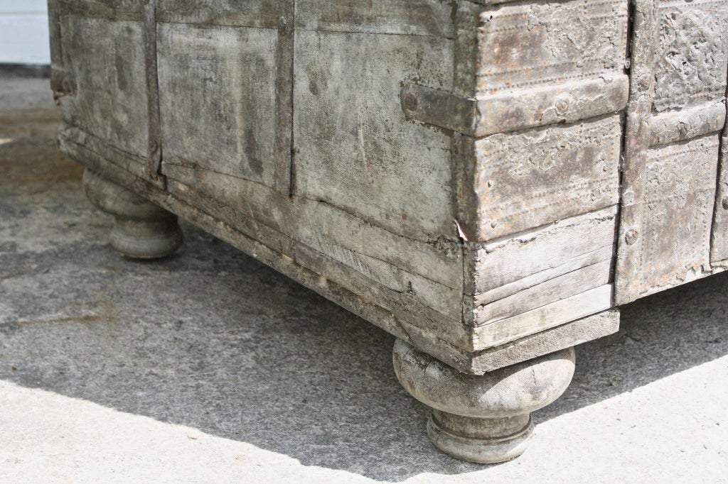 17th Century Moroccan Ironbound Coffer For Sale