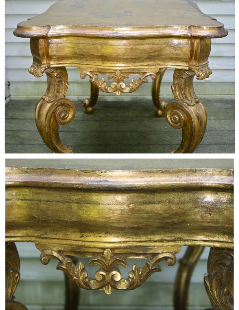 Hand-Carved Florentine Giltwood Center or Console Table